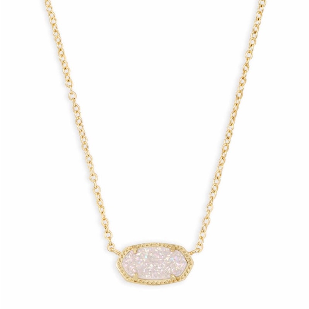 Kendra Scott Gold Necklace with Sparkling white Stone